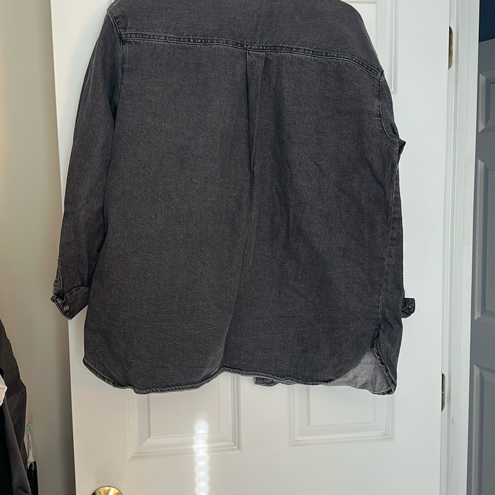 Faded Black Denim Shacket